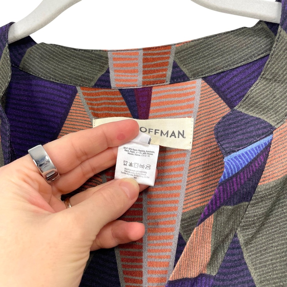 MARA HOFFMAN Compass‎ geometric kaleidoscope print dress Size L artsy boho - Picture 5 of 8